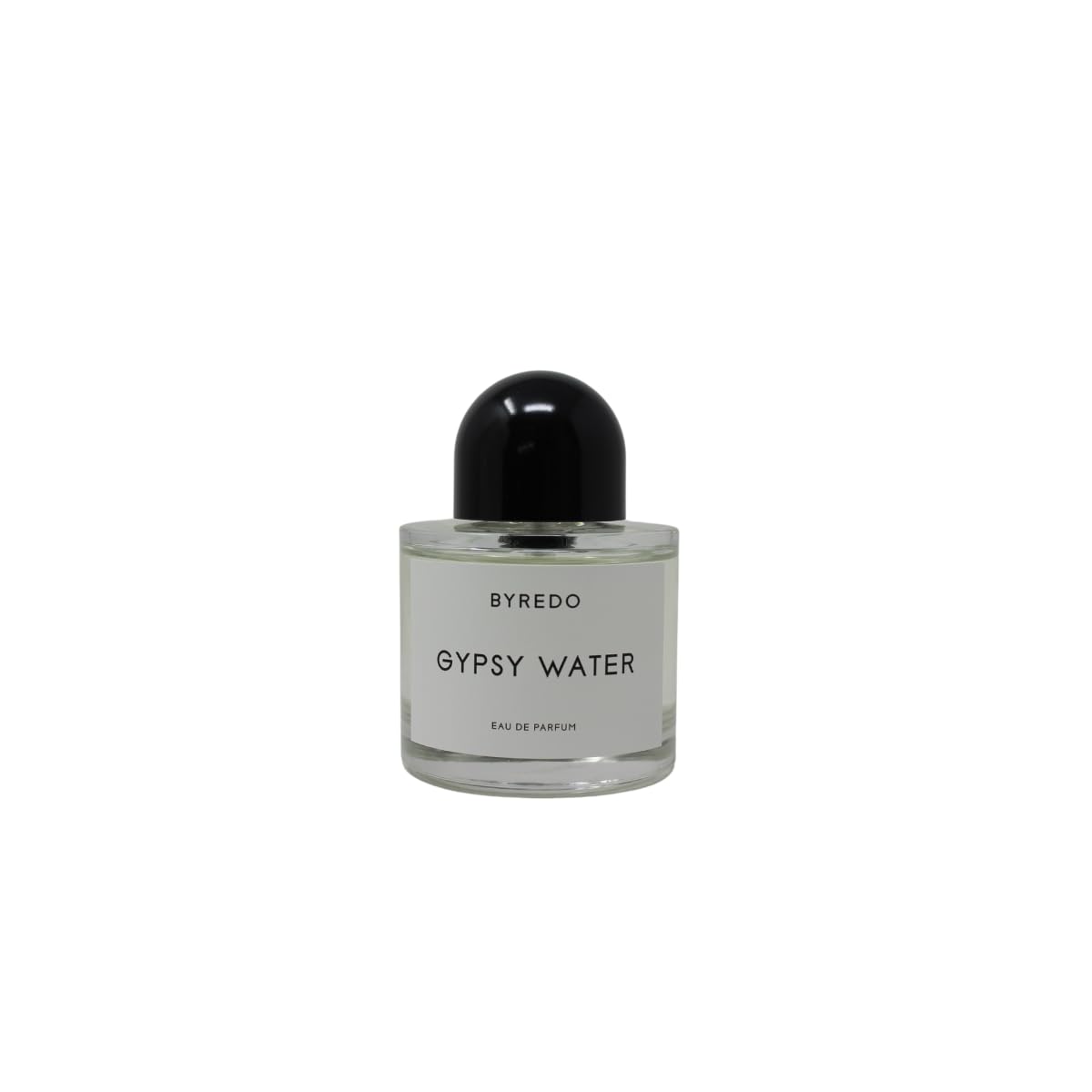 Hub Wavy Byredo Gypsy Water perfume bottle, 3.4 fl oz, unisex luxury fragrance with sleek design and clear glass packaging.