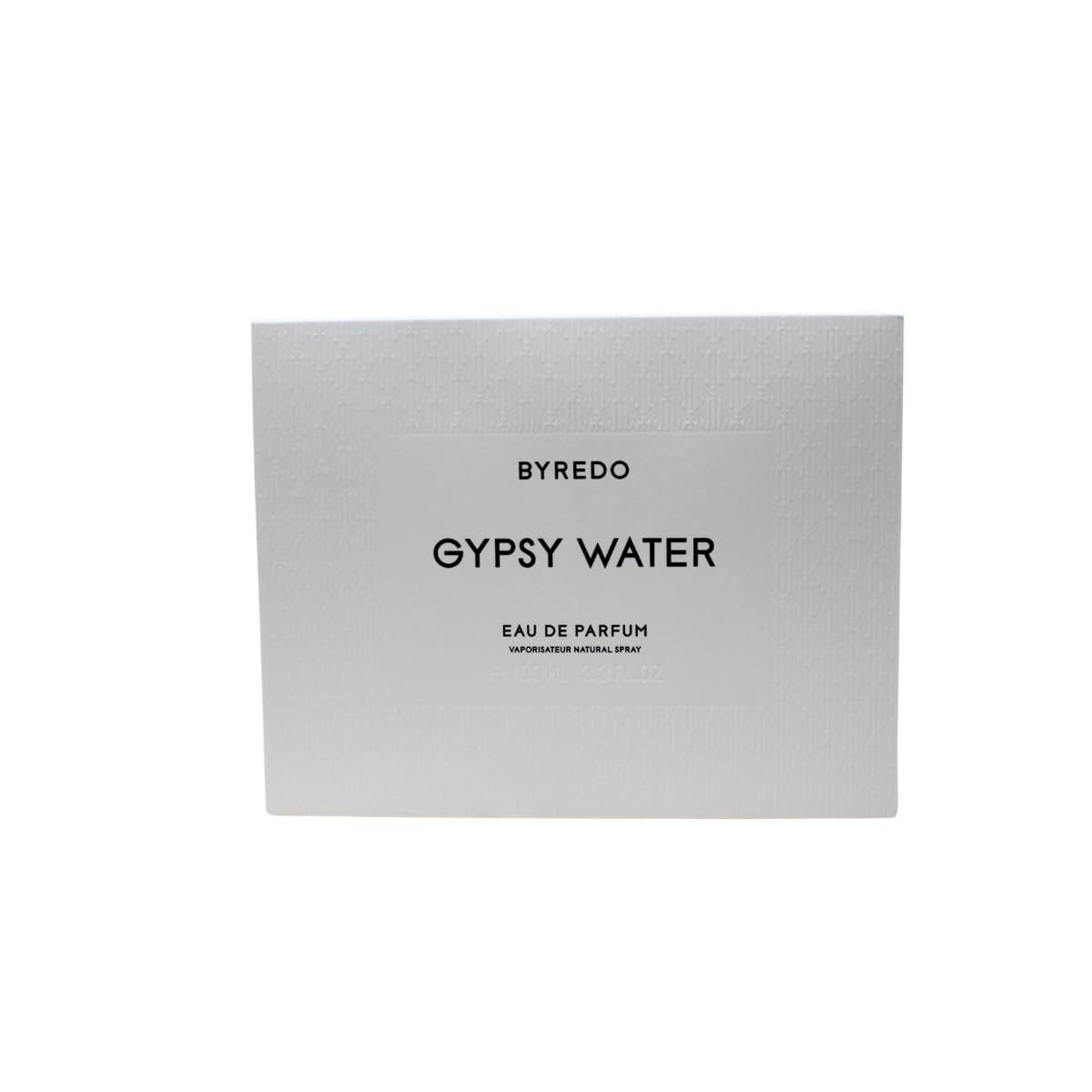Hub Wavy Byredo Gypsy Water perfume bottle, 3.4 fl oz, unisex luxury fragrance with minimalist design and clear glass packaging.