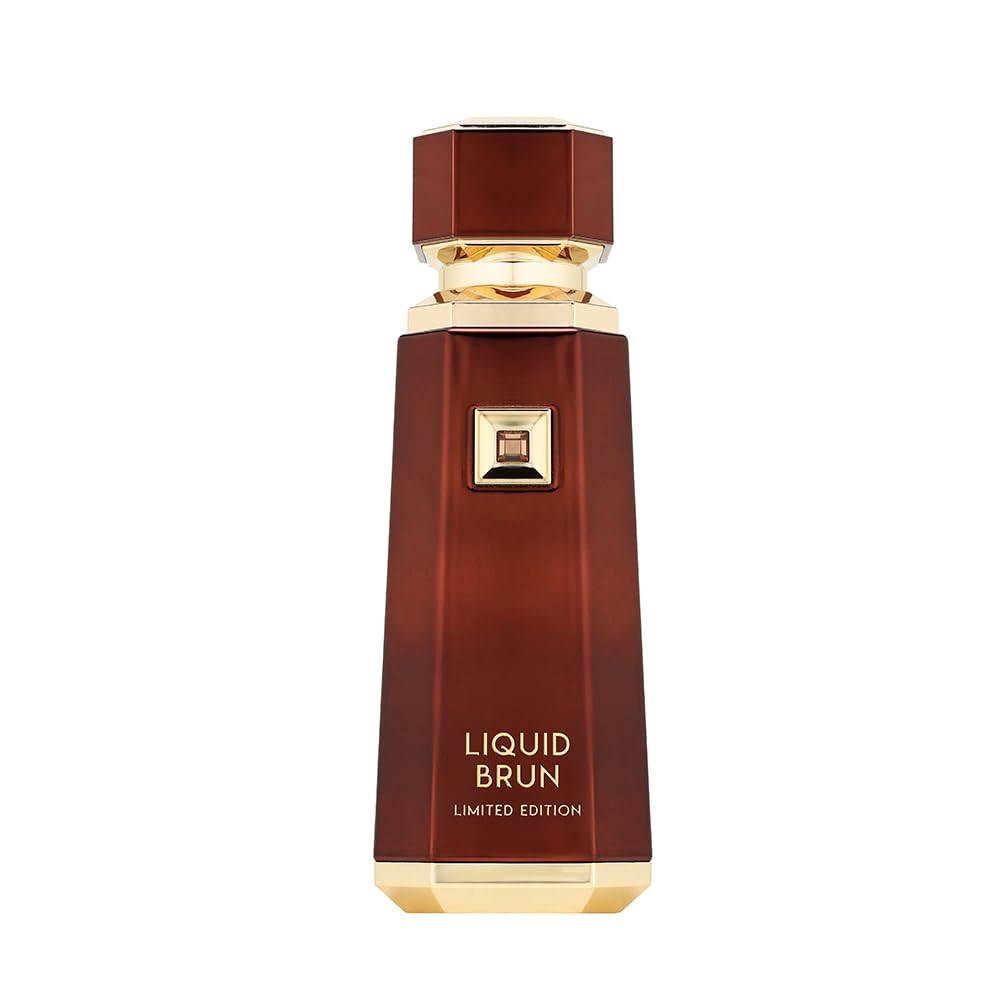 Hub Wavy Fragrance World Liquid Brun luxury men's perfume bottle, 3.4 oz (100 ml), sleek design and elegant packaging.