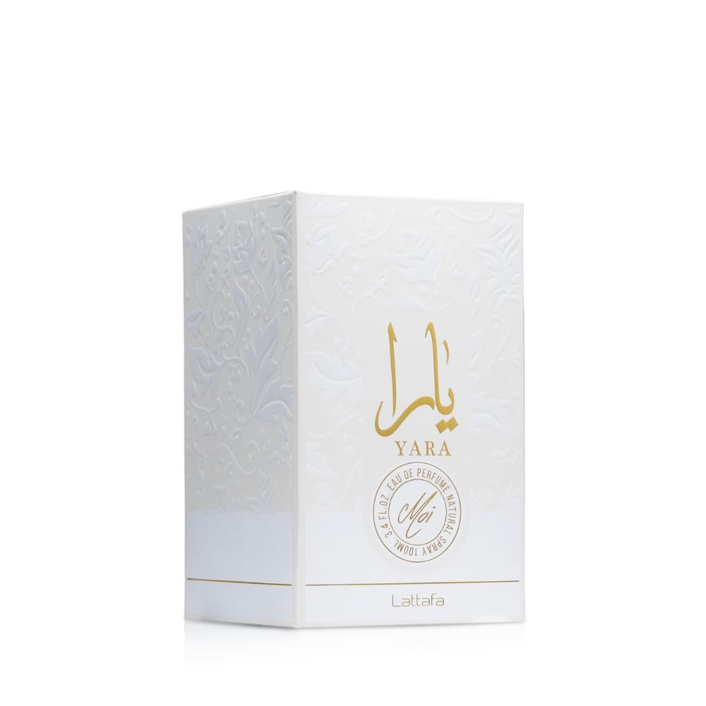 Lattafa Yara Moi perfume for women in a 100ml bottle, showcasing elegant packaging and design by Hub Wavy.