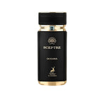 Hub Wavy Maison Alhambra Sceptre Oceana perfume bottle, luxury unisex fragrance with elegant design and blue accents.