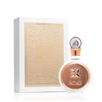 Hub Wavy Lattafa Fakhar perfume bottle for women, 3.4 fl oz, featuring an elegant glass design and luxurious fragrance.