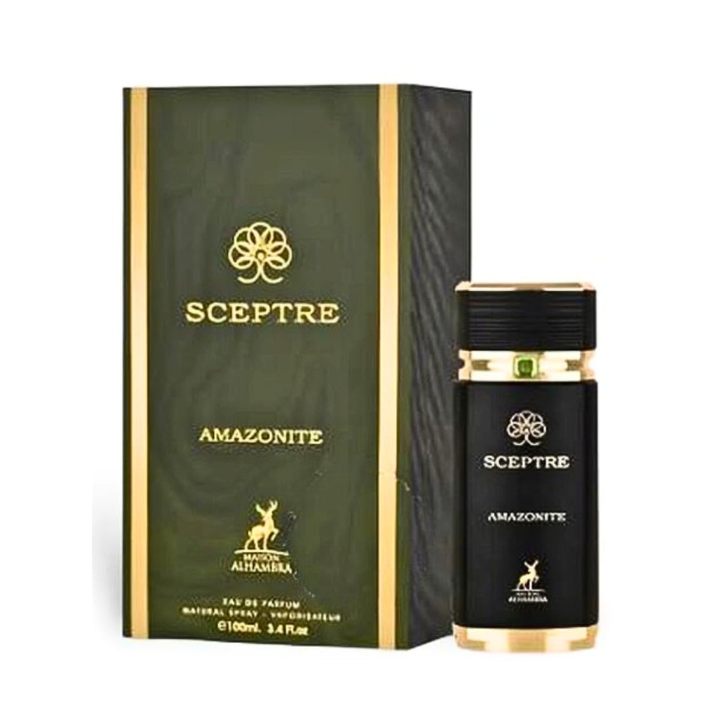 Hub Wavy Maison Alhambra Sceptre Amazonite perfume bottle showcasing elegant design and luxurious packaging.