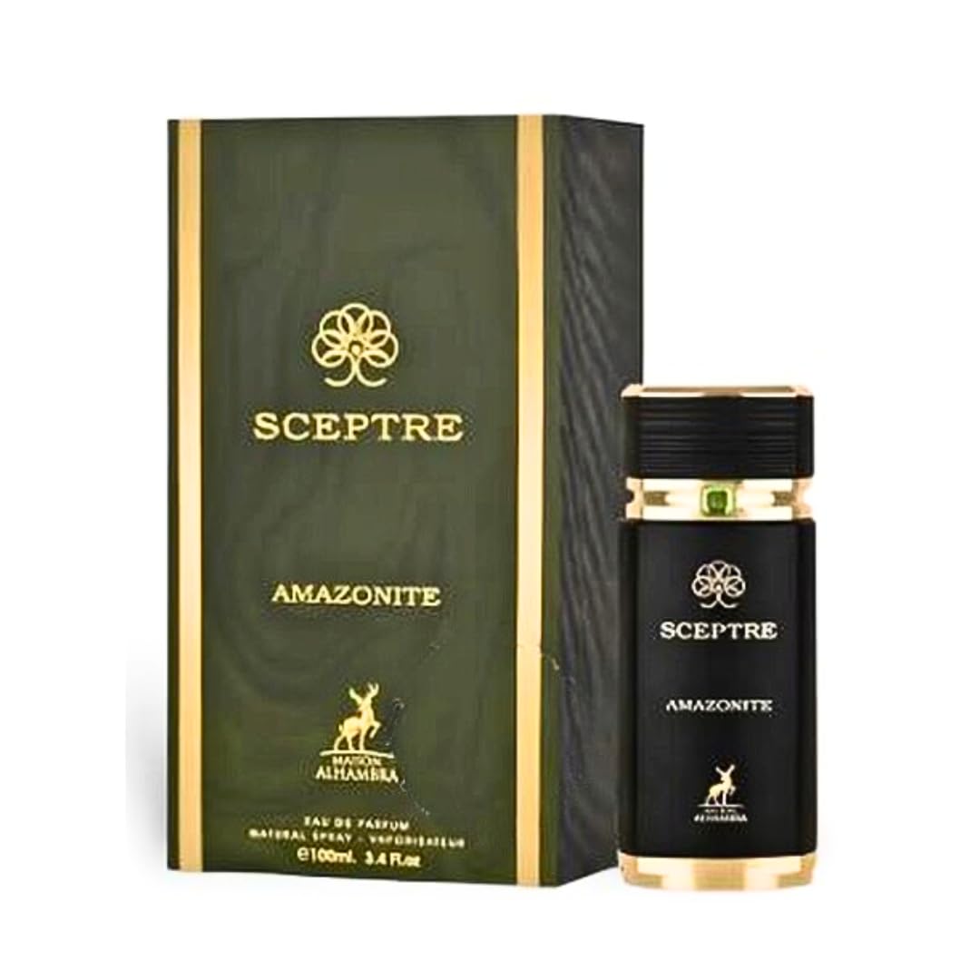 Hub Wavy Maison Alhambra Sceptre Amazonite perfume bottle showcasing elegant design and luxurious packaging.