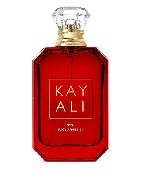 Hub Wavy Kayali Eden Juicy Apple perfume bottle for women, featuring a sleek 3.4 oz design with vibrant apple-inspired packaging.