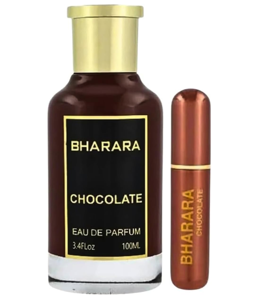 Hub Wavy Bharara Chocolate perfume bottle for unisex, 3.4 fl oz (100 ml) with sleek packaging and chocolate scent details.