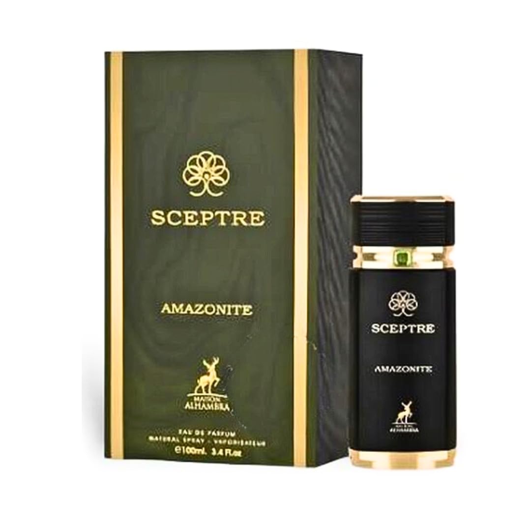 Hub Wavy Maison Alhambra Sceptre Amazonite perfume bottle, luxury men's fragrance with elegant design and blue accents.