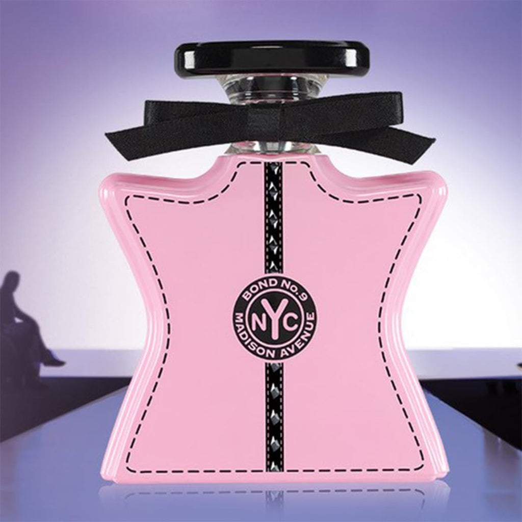 Hub Wavy Bond No. 9 New York Madison Ave women's perfume bottle, 3.4 oz, elegant luxury fragrance for women.