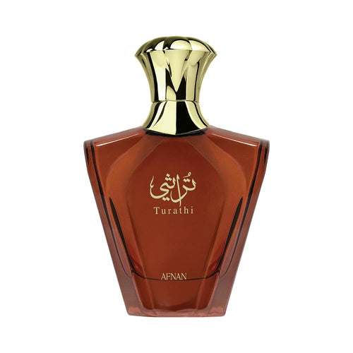 Hub Wavy Afnan Turathi Brown perfume bottle, 3.4 oz, luxury long-lasting men's fragrance with bold, warm scent.