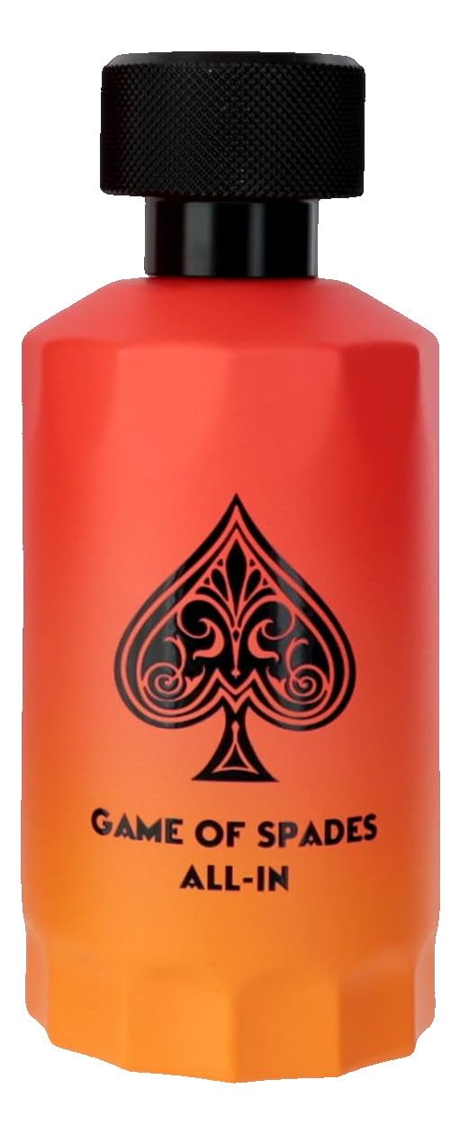 Jo Milano Game of Spades luxury unisex fragrance bottle by Hub Wavy, 3.4 fl oz, with elegant packaging and branding details.
