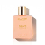 Hub Wavy Bellavita Luxury Glam perfume bottle featuring white floral, African orange, and jasmine scents for women.