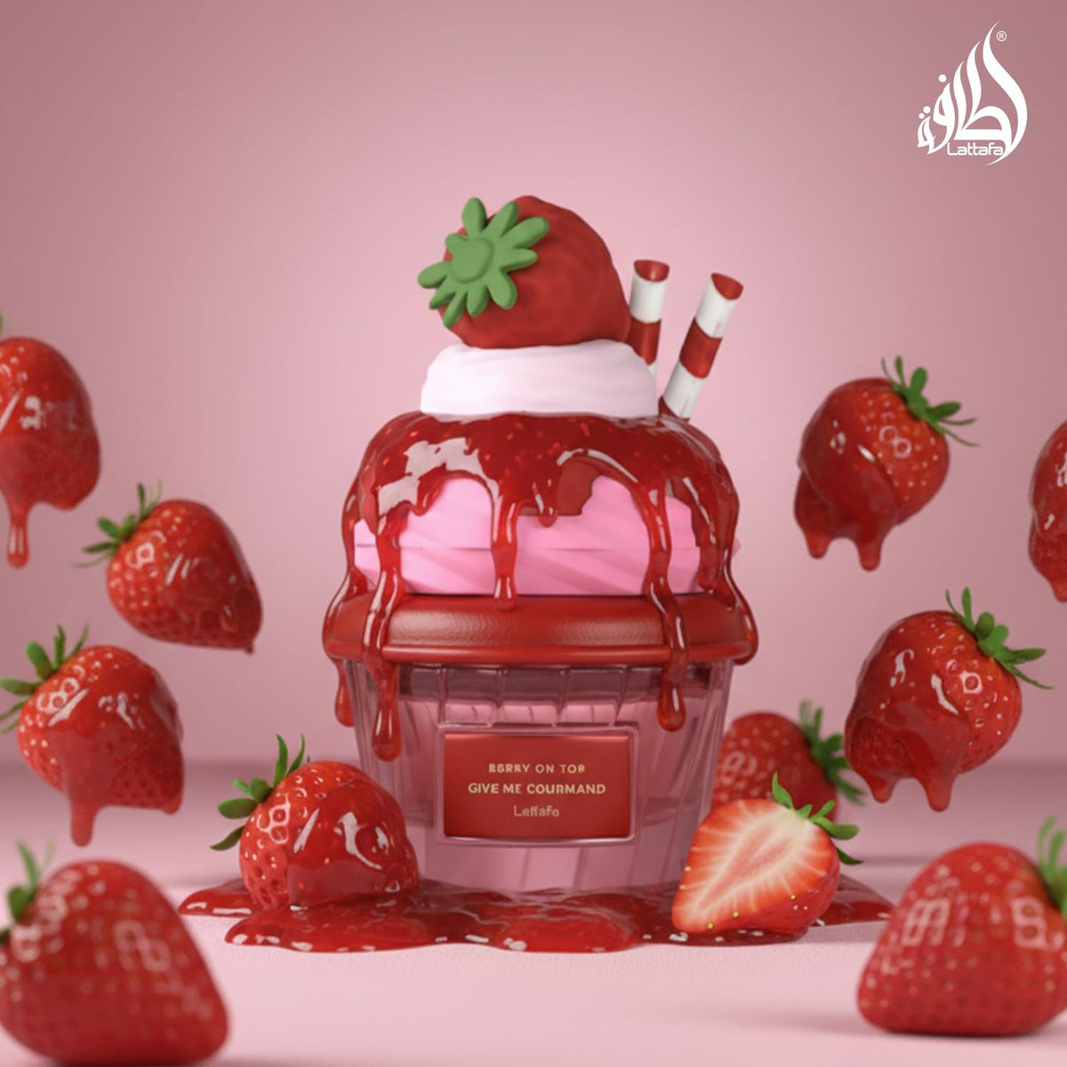 Hub Wavy Lattafa Berry On Top unisex perfume bottle, 2.6 oz, with elegant packaging and vibrant berry scent.