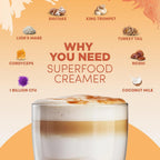 RYZE Mushroom Coffee Creamer with Probiotics & 6 Mushrooms, 30 Servings