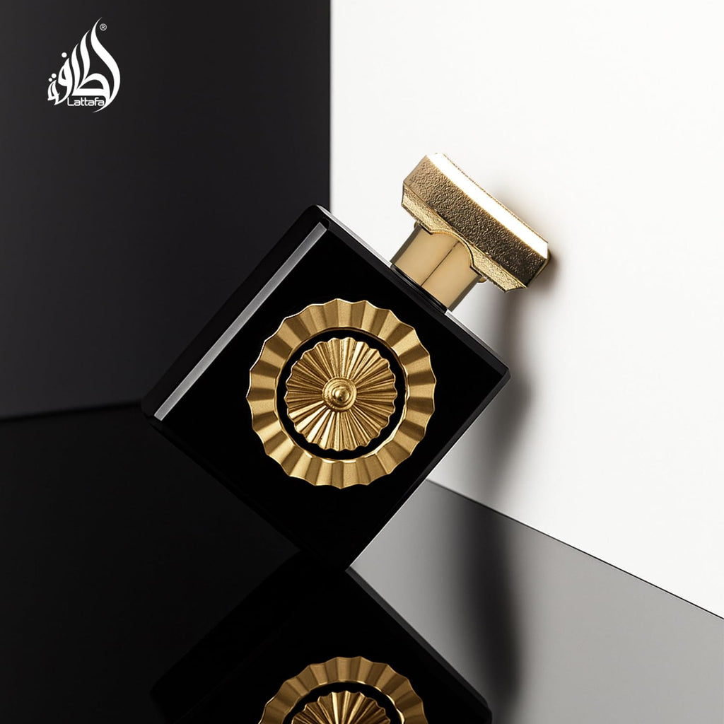 Hub Wavy Lattafa Perfumes NEBRAS unisex perfume bottle, 3.4 fl oz, elegant design with fragrance details visible.