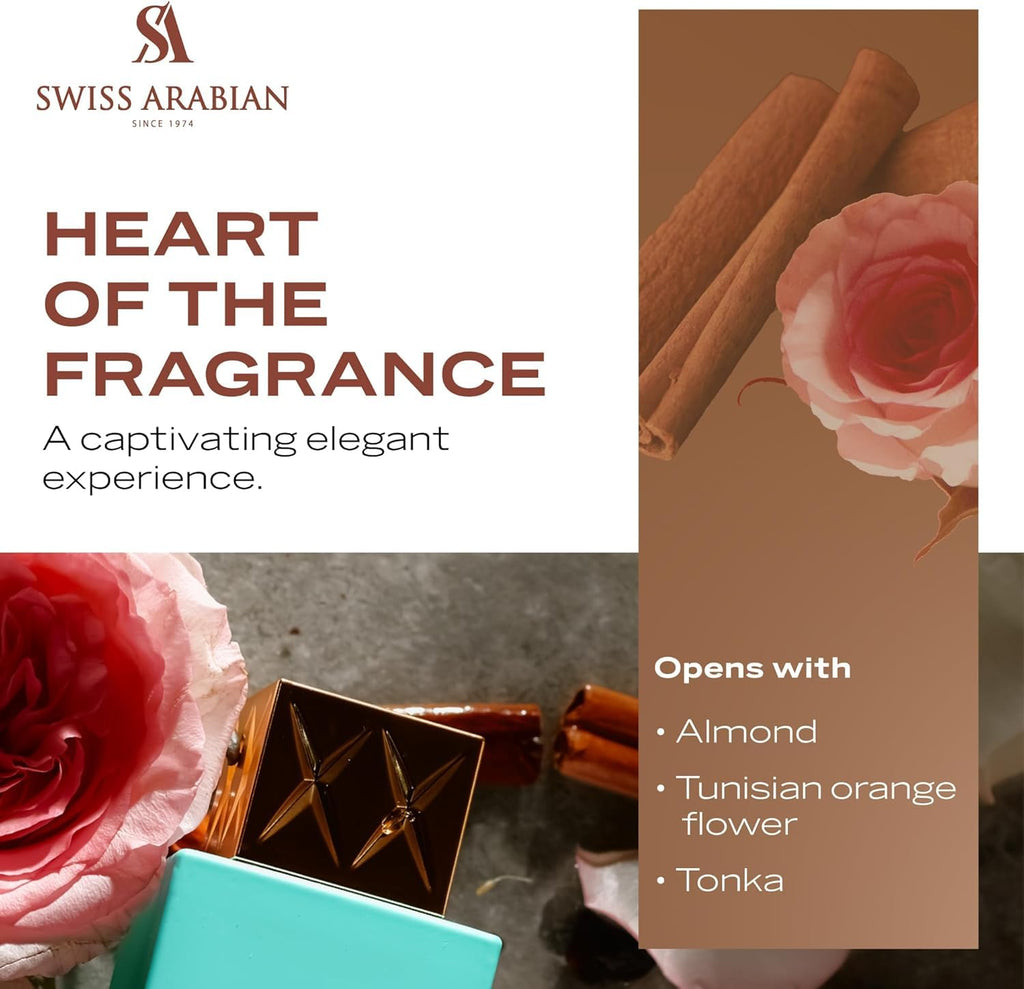 Swiss Arabian Shaghaf Oud Tonka perfume by Hub Wavy, 75ml bottle, showcasing elegant fragrance packaging and design.