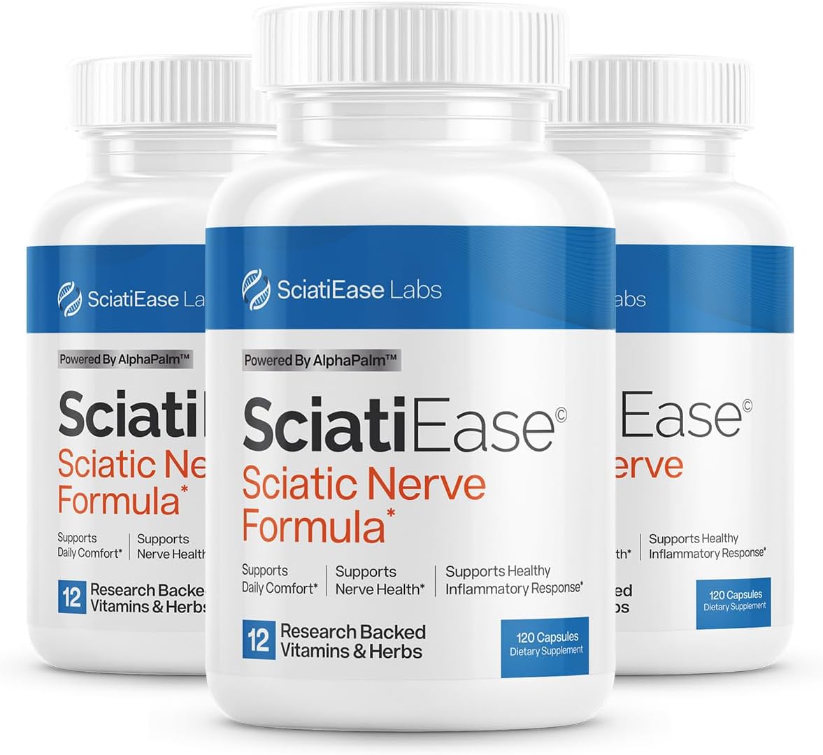 SciatiEase Sciatic Nerve Health Support Supplement, 120 Capsules