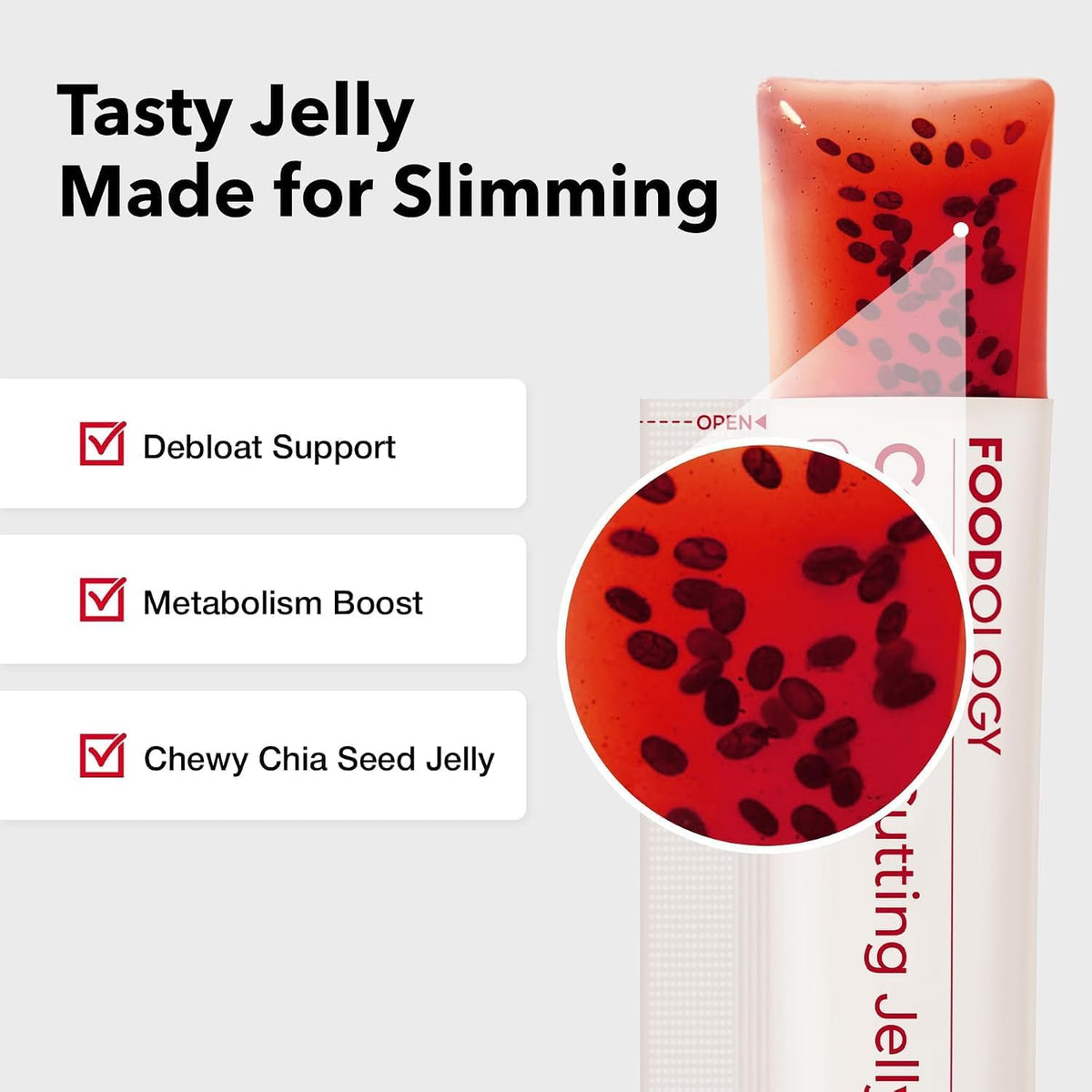 FOODOLOGY Coleology Cutting Jelly, Pomegranate Flavor, 10 Sticks