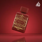 Hub Wavy Lattafa Bade'e Al Oud Sublime unisex perfume bottle, 3.4 oz, with elegant packaging and luxurious fragrance display.
