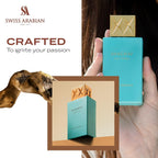 Hub Wavy Swiss Arabian Shaghaf Oud Tonka perfume bottle with elegant design, showcasing the 75ml unisex fragrance.