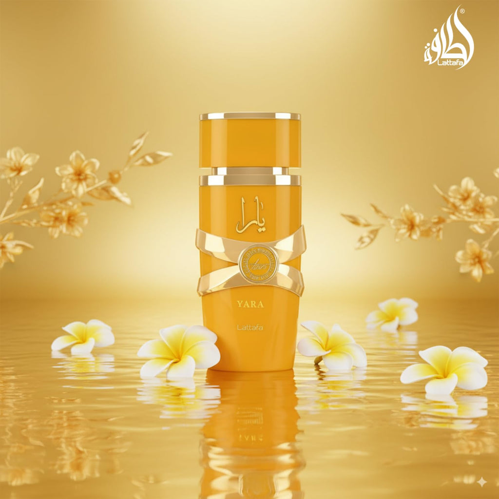 Lattafa Yara Tous perfume for women in a 100ml bottle, featuring a sleek design from the Hub Wavy brand.