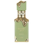 Hub Wavy Lattafa Eclaire Pistache perfume bottle, luxury 100ml fragrance for women featuring bold, long-lasting scent.