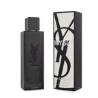 Yves Saint Laurent MYSLF for Men 3.4 oz perfume bottle with sleek black design, displayed on a neutral background