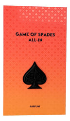 Hub Wavy Jo Milano Game of Spades All In unisex luxury fragrance bottle, 3.4 fl oz, with sleek design and elegant packaging.