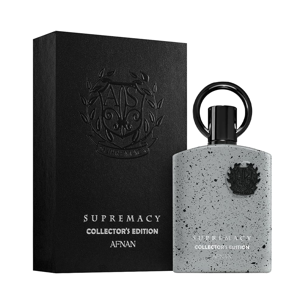 Afnan Supremacy Collector's Edition perfume bottle by Hub Wavy, featuring a sleek design for men, 3.4 fl oz luxury fragrance.