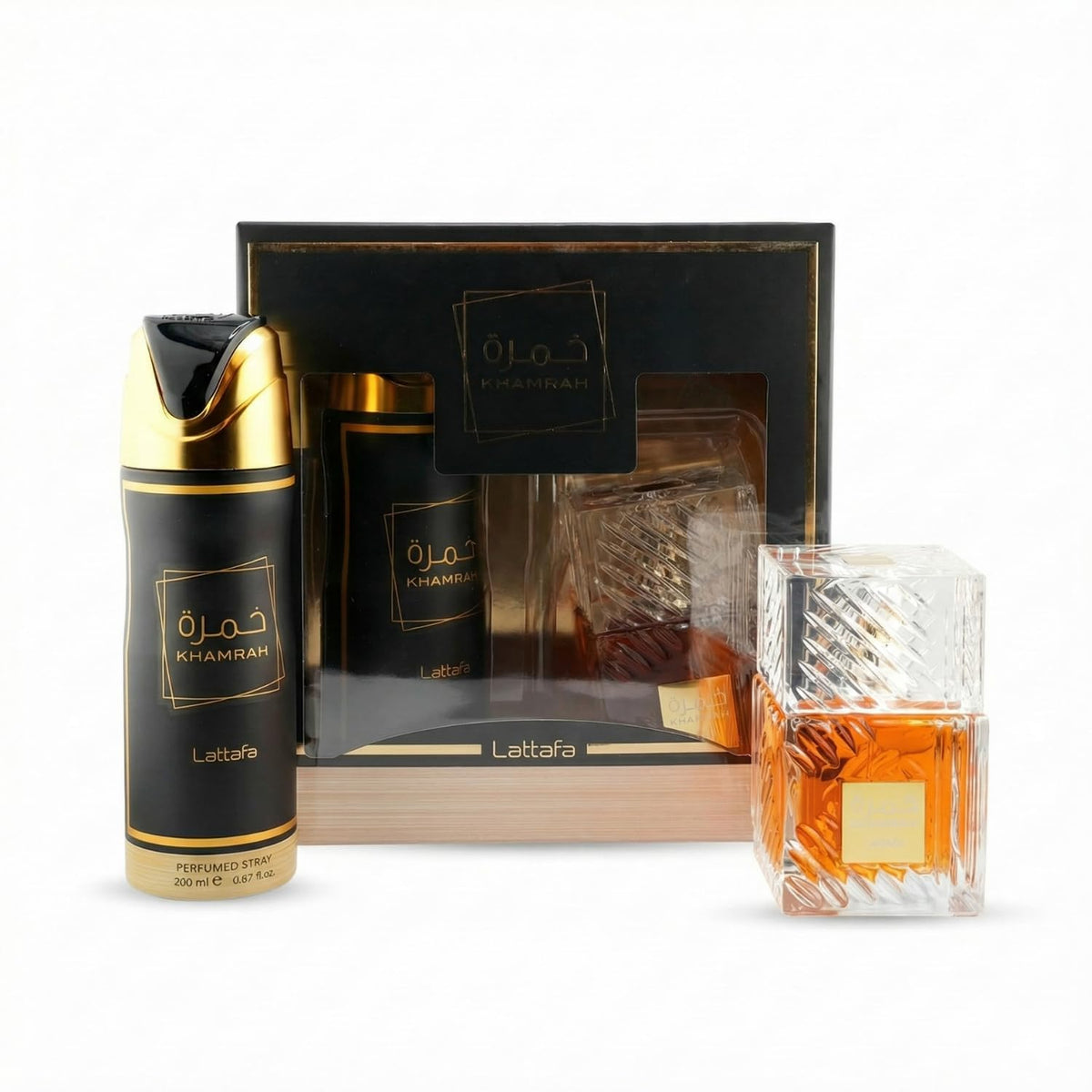 Hub Wavy Lattafa KHAMRAH luxury unisex perfume bottle, 100ml, with elegant design and stylish packaging.