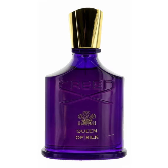 Creed Queen of Silk perfume bottle for women by Hub Wavy, 2.5 oz / 75 ml, with elegant packaging and floral design.