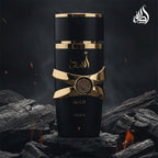 Lattafa Asad unisex perfume by Hub Wavy, 100 ml bottle, elegant packaging with a sleek, modern design.