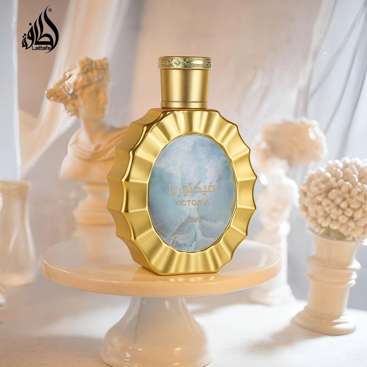 Lattafa Victoria women’s perfume bottle by Hub Wavy, 3.4 oz, luxurious fragrance for women, elegant perfume bottle.