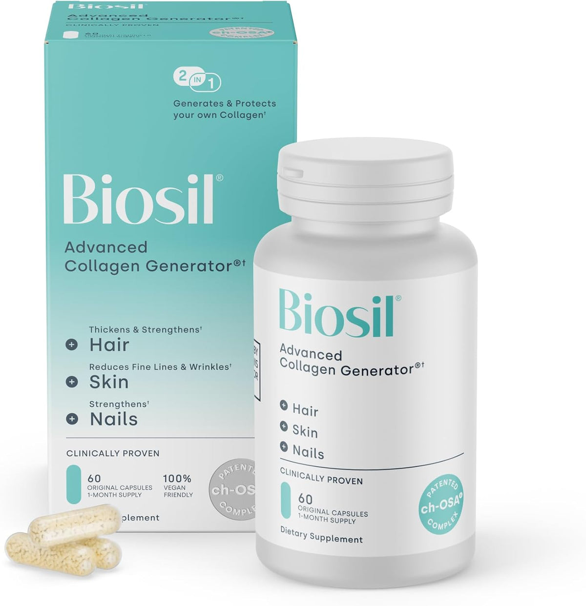 Biosil Collagen Supplements for Women - 120 Original Capsules
