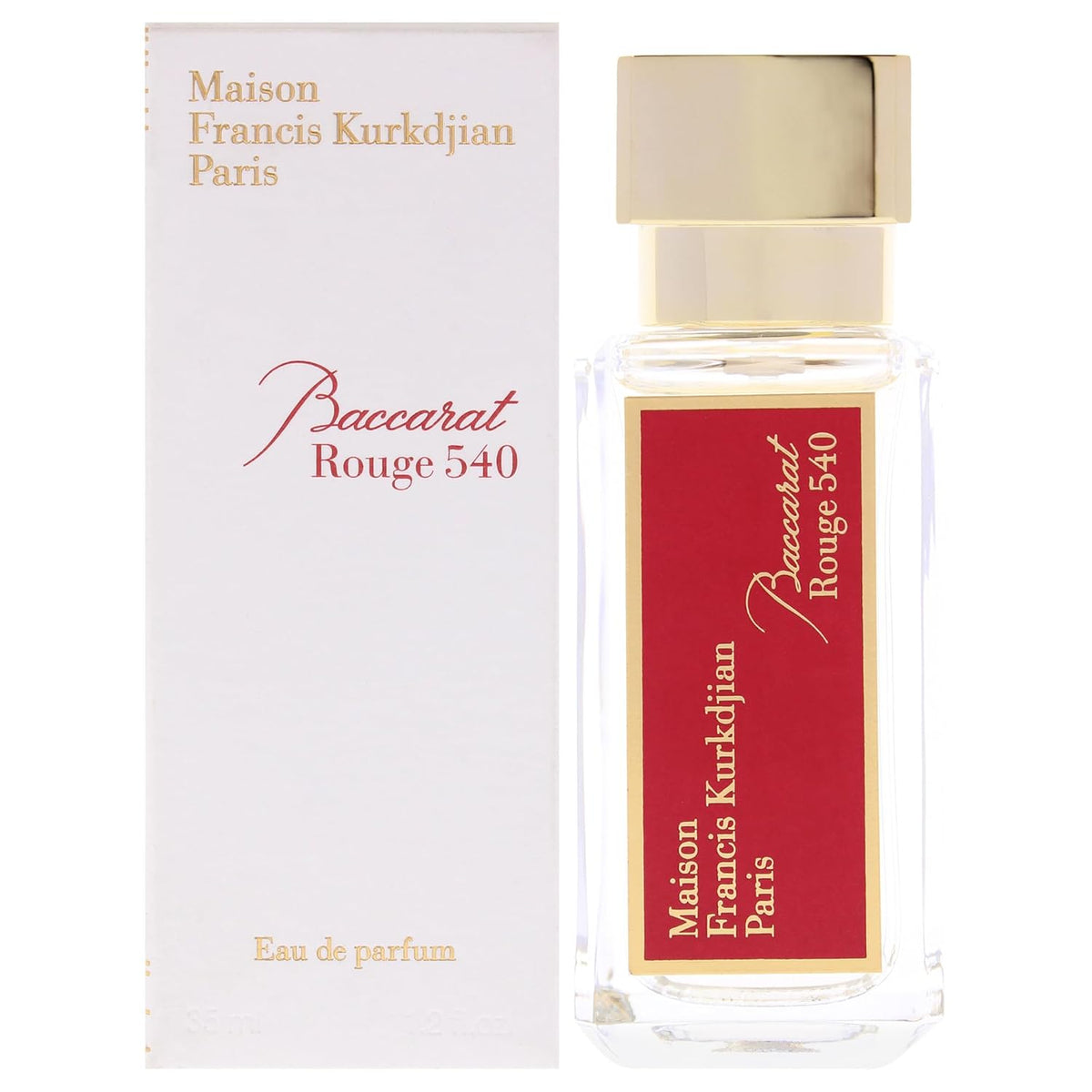 Hub Wavy Baccarat Rouge 540 unisex perfume bottle, 2.3 oz, elegant glass design, showcasing luxury fragrance branding.