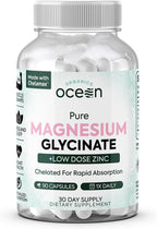 Organics Ocean Pure Magnesium Glycinate Supplement with Zinc, 90 Capsules