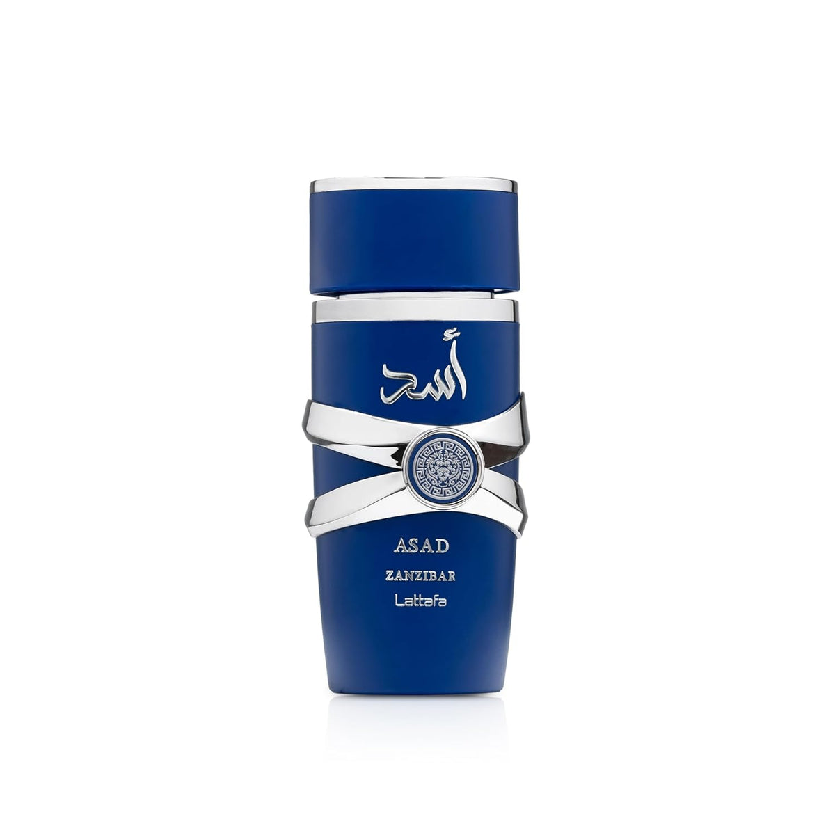Hub Wavy Lattafa ASAD ZANZIBAR perfume bottle, 3.4 oz unisex scent, with elegant packaging and a sleek design.