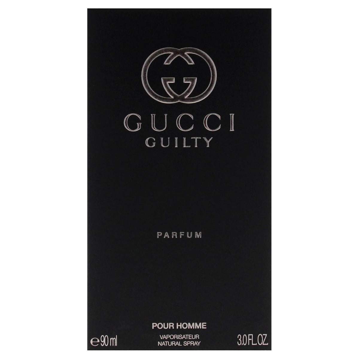 Gucci Guilty for Men perfume bottle, 3 oz, luxury men's fragrance by Hub Wavy, sleek design, elegant packaging