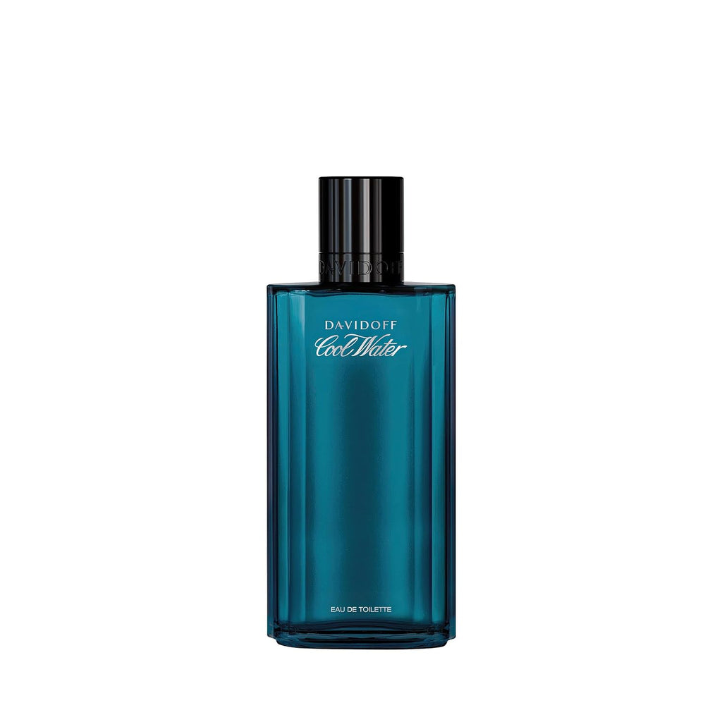 Hub Wavy Davidoff Cool Water men's perfume bottle, 4.2 oz (125 ml), with sleek blue design and clear glass packaging.