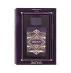 Hub Wavy Lattafa Bade'e Al Oud luxury unisex perfume bottle with elegant design, showcasing authentic fragrance for both men and women.