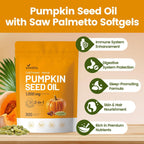 VivoNu Pumpkin Seed Oil with Saw Palmetto Capsules,300 Softgels,Non-GMO