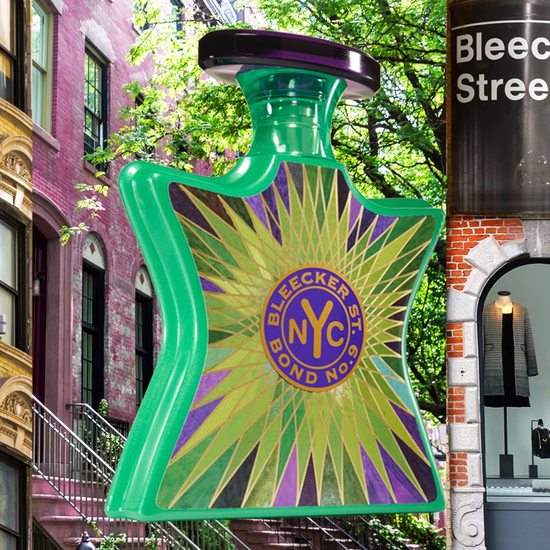 Hub Wavy Bond No. 9 New York Bleeker Street luxury unisex fragrance bottle on a neutral background