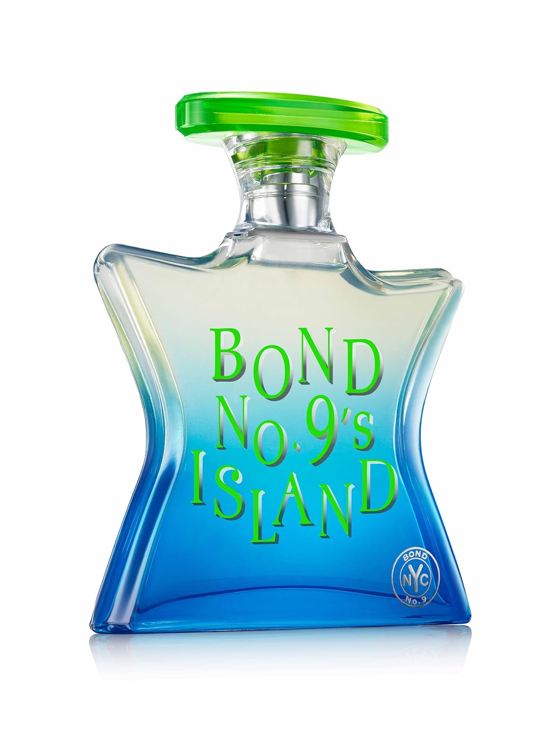 Hub Wavy Bond No. 9 New York Island unisex perfume bottle, 3.4 fl oz, with a sleek design and vibrant label.