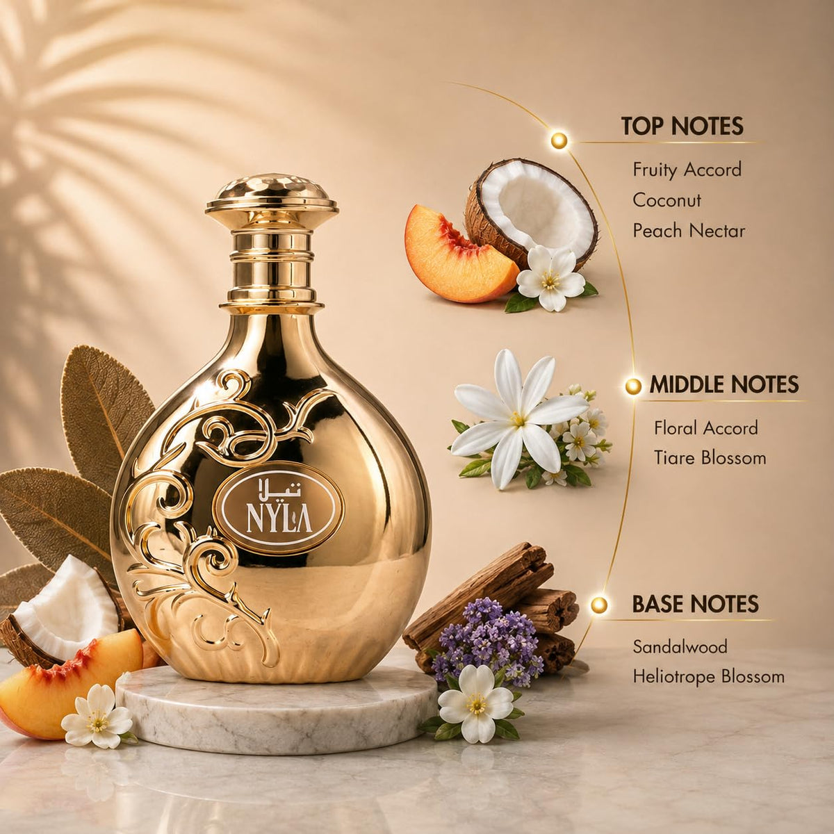 Arabiyat Prestige Nyla unisex perfume by Hub Wavy, featuring a 3.4 oz bottle with elegant packaging and luxurious scent.