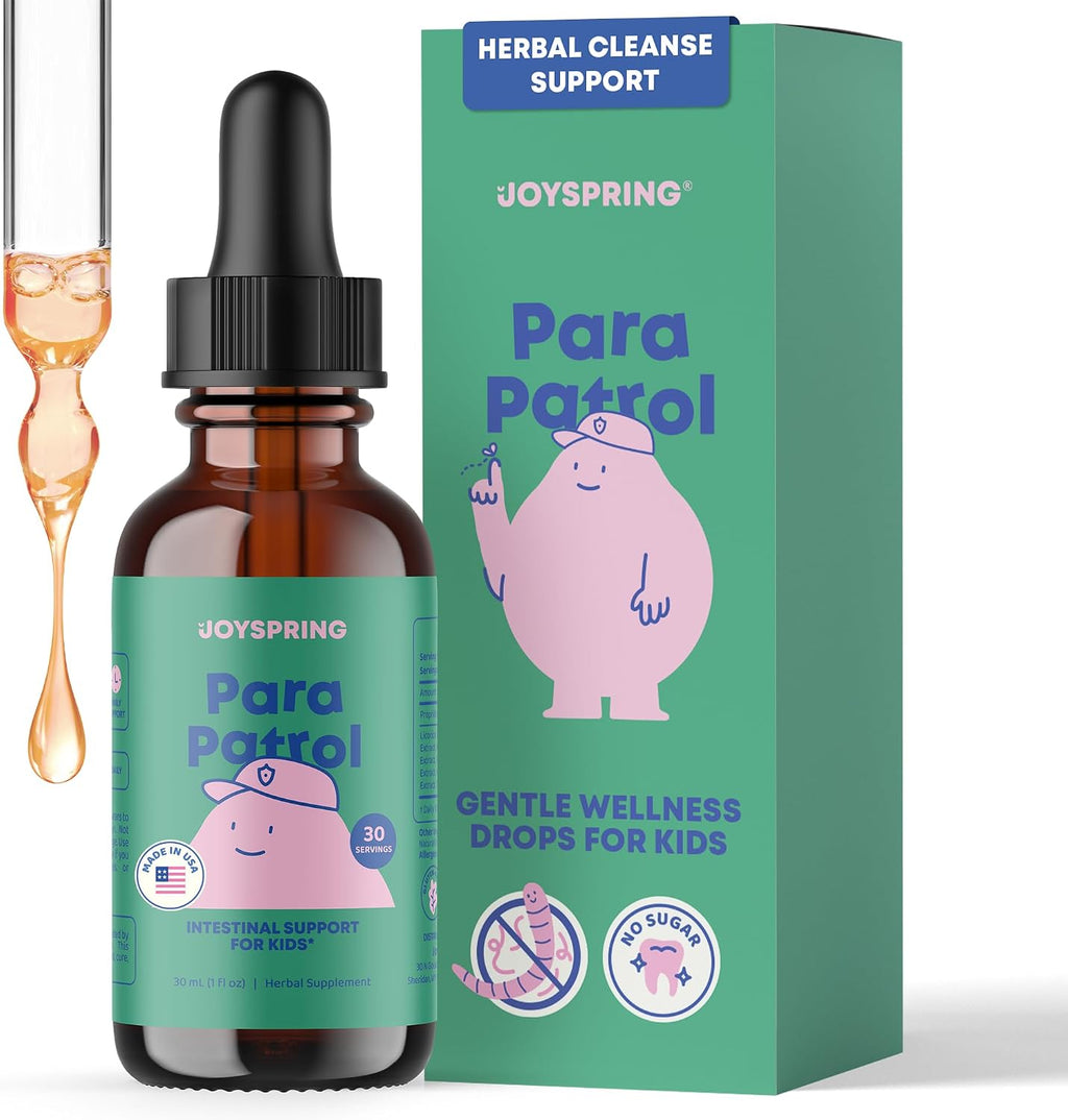 JoySpring ParaPatrol Kids Digestive Herb Drops, Raspberry, 30 Servings