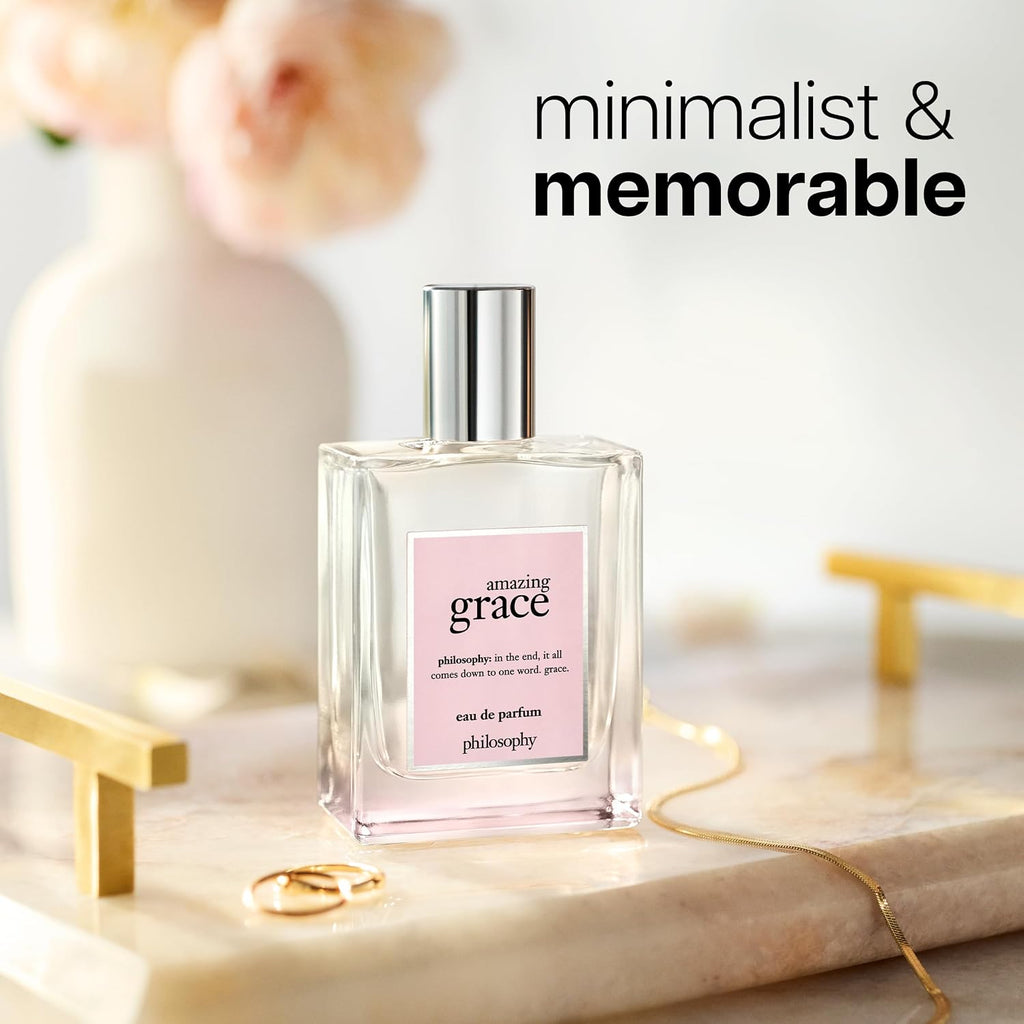 Hub Wavy Philosophy Amazing Grace perfume bottle, 50ml for women with elegant packaging and floral design.