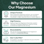 Organics Ocean Pure Magnesium Glycinate Supplement with Zinc, 90 Capsules