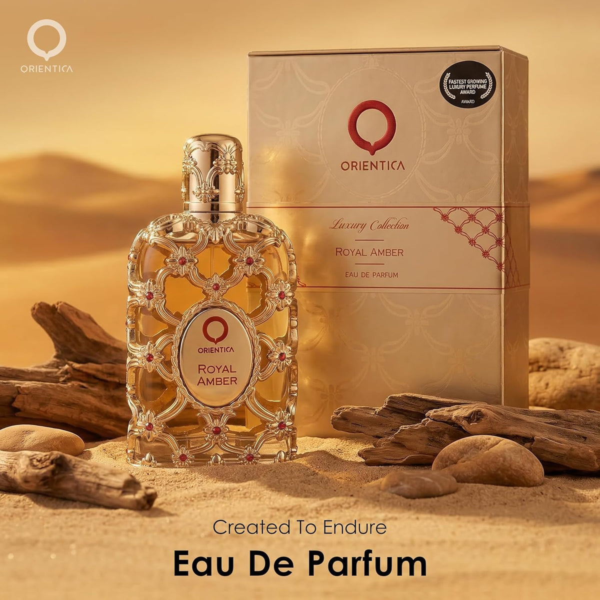 Hub Wavy Orientica Royal Amber perfume bottle, 2.7 oz unisex fragrance with a sleek design and amber-colored liquid inside.
