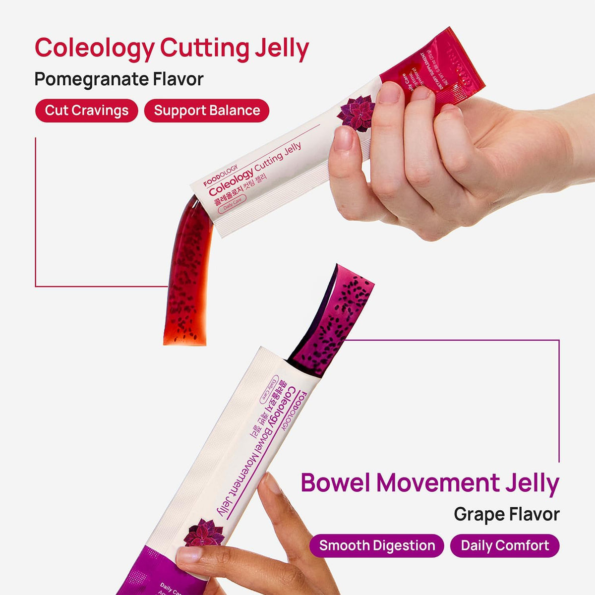 FOODOLOGY Coleology Bowel Movement Jelly, Grape & Prune Flavor, 10 Sticks
