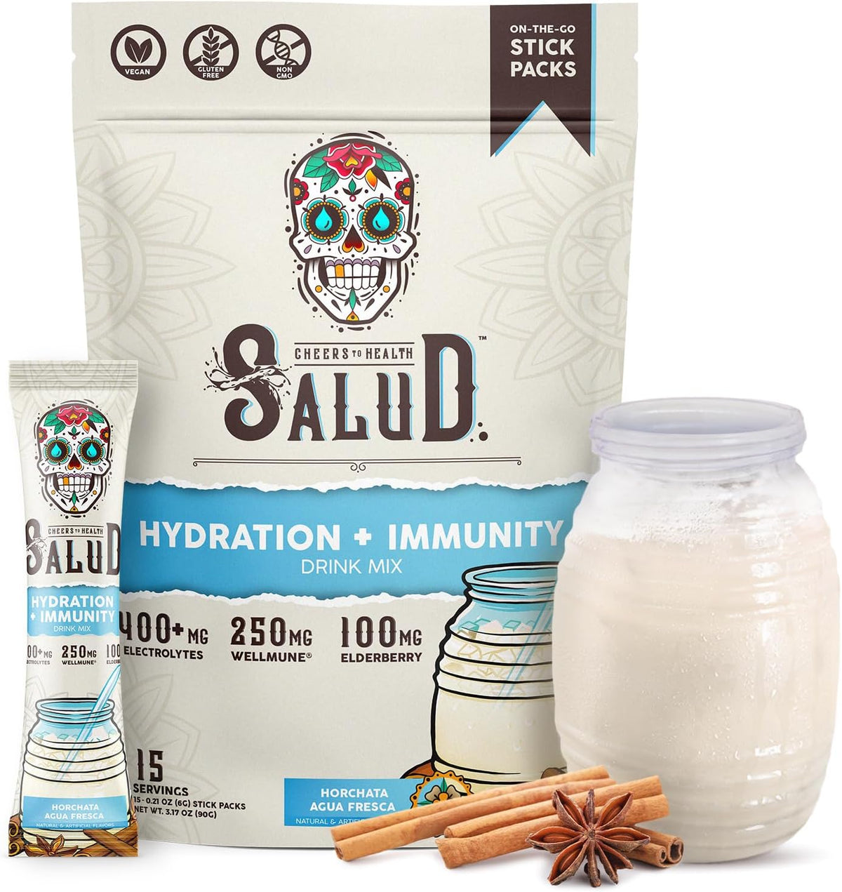 Salud 2-in-1 Hydration + Immunity Drink Mix, Horchata