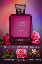 Hub Wavy Rasasi Hawas Diva perfume bottle for women, featuring luxurious fragrance and elegant packaging.